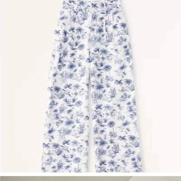 Tailored Linen-Blend Wide Leg Pants Abercrombie and Fitch size XXS SHORT - Picture 2 of 5